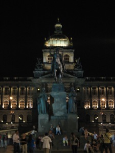 Statue of St. Wenceslas with National Museum in background