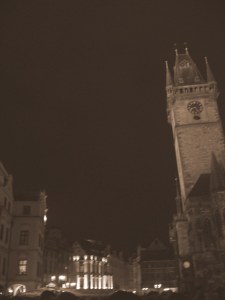 Astronomical Clock on the left, Old Town Square all around
